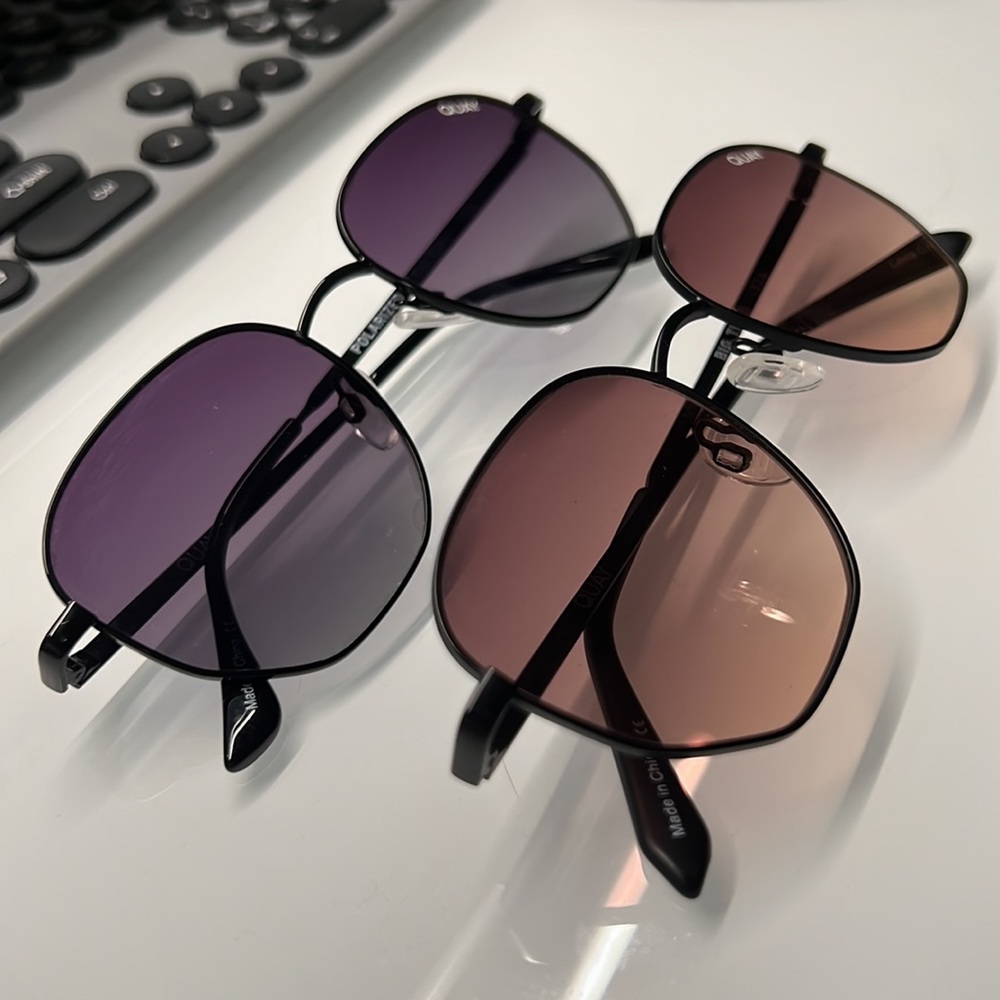 2 pairs of Quay Big Time sunglasses